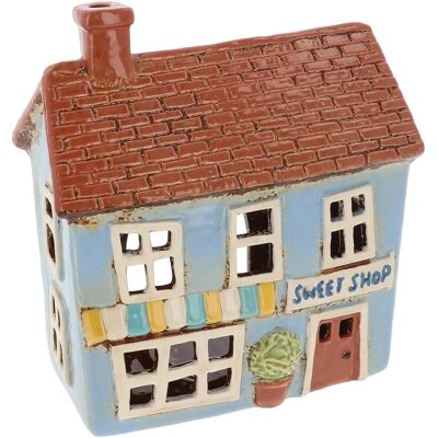 Shudehill Giftware Blue Sweet Shop Tealight Holder - Tealight Holder Shudehill Giftware Blue Sweet Shop Tealight Holder - Tealight Holder