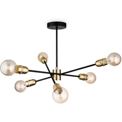 Firstlight Trident - 6 Light Multi Arm Semi Flush Light Black - Ceiling Light Firstlight Trident - 6 Light Multi Arm Semi Flush Light Black - Ceiling Light