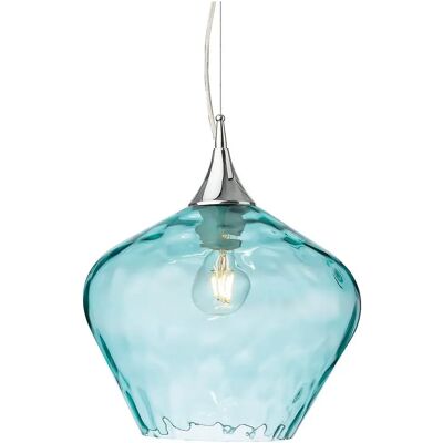 Firstlight Titan Dome Pendant Light Chrome with Aqua Glass - Pendant Light Firstlight Titan Dome Pendant Light Chrome with Aqua Glass - Pendant Light