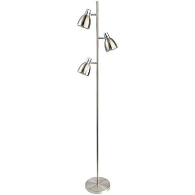 Firstlight Vogue 3-Light Floor Lamp - Brushed Steel, Chrome, E14 Firstlight Vogue 3-Light Floor Lamp - Brushed Steel, Chrome, E14