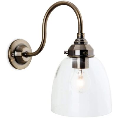 Firstlight Victoria Single Light Wall Fitting - Antique Brass - Clear Glass - Wall Light Firstlight Victoria Single Light Wall Fitting - Antique Brass - Clear Glass - Wall Light