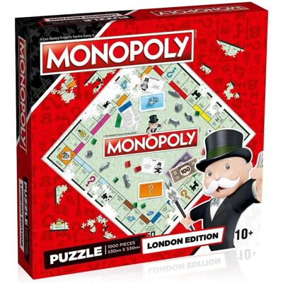 Winning Moves Londres Monopoly Quebra-Cabeça de 1000 Peças - Pontos Turísticos de Londres Winning Moves Londres Monopoly Quebra-Cabeça de 1000 Peças - Pontos Turísticos de Londres