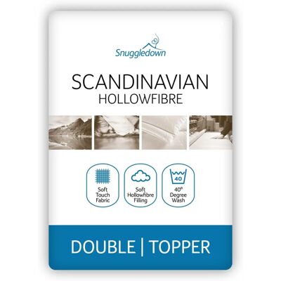 Snuggledown Scandinavian Hollowfibre Mattress Topper - White - Double Snuggledown Scandinavian Hollowfibre Mattress Topper - White - Double