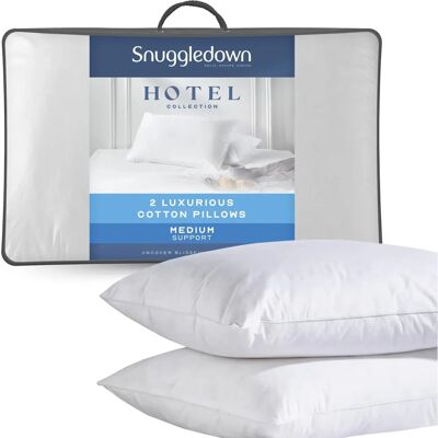 Snuggledown UK Luxurious Cotton Medium Support Pillow - Pillows Snuggledown UK Luxurious Cotton Medium Support Pillow - Pillows