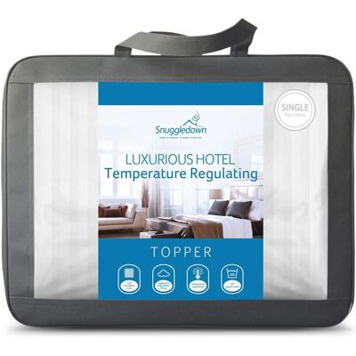 Snuggledown Luxurious Hotel Temperature Control Mattress Topper - White - Single Snuggledown Luxurious Hotel Temperature Control Mattress Topper - White - Single