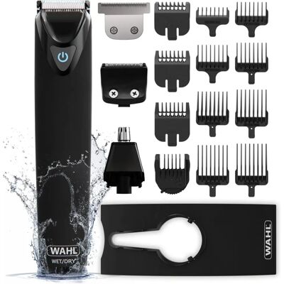 Wahl Multigroomer Czarny Stal Nierdzewna Bezprzewodowy Ładowalny Całkowicie Wodoodporny Blades 11 w 1 Męski Detaliczny Strzyżenie Wahl Multigroomer Czarny Stal Nierdzewna Bezprzewodowy Ładowalny Całkowicie Wodoodporny Blades 11 w 1 Męski Detaliczny Strzyżenie
