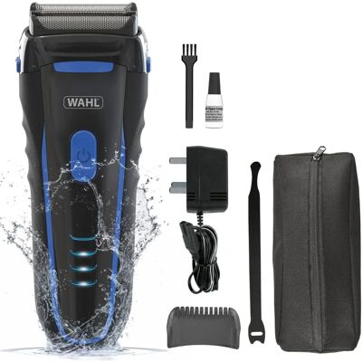 Wahl Clean and Close Rasoir pour Hommes Rasage de Barbe Rasoir de Visage Flex Foil Étanche Facile à Nettoyer Poignée en Caoutchouc Affichage LED Noir et Bleu Wahl Clean and Close Rasoir pour Hommes Rasage de Barbe Rasoir de Visage Flex Foil Étanche Facile à Nettoyer Poignée en Caoutchouc Affichage LED Noir et Bleu