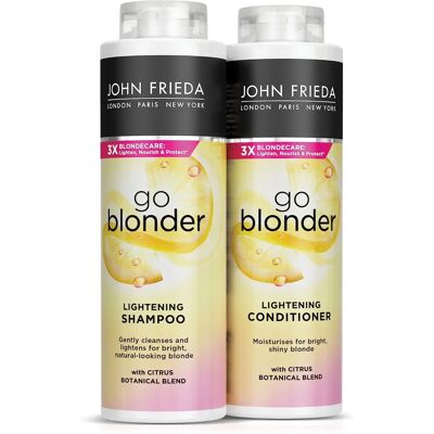 John Frieda Sheer Blonde Go Blonder Shampoo & Conditioner Duo - Lightening, Natural, Blonde, 500ml John Frieda Sheer Blonde Go Blonder Shampoo & Conditioner Duo - Lightening, Natural, Blonde, 500ml