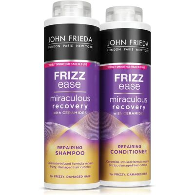 John Frieda Unisex Frizz Ease Miraculous Recovery Shampoo & Conditioner Duo - 500ml - Publicité John Frieda Unisex Frizz Ease Miraculous Recovery Shampoo & Conditioner Duo - 500ml - Publicité