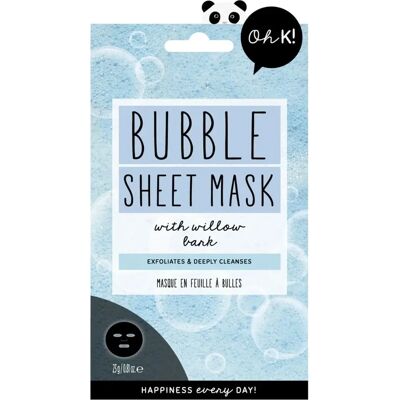 Oh K! Bobleark - Eksfolierende sheetmask med pilbark og kanel Oh K! Bobleark - Eksfolierende sheetmask med pilbark og kanel
