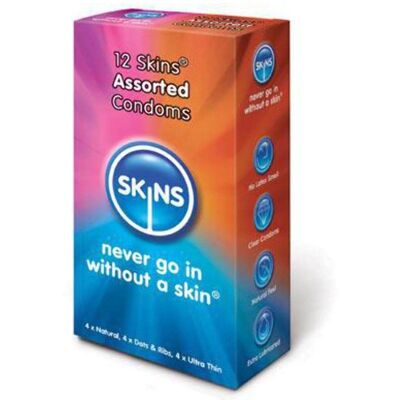 Préservatifs Assortis Skins - Pack de 12/24/36/72 - Naturel, Pois & Ribs, Ultra Fin - Publicité Préservatifs Assortis Skins - Pack de 12/24/36/72 - Naturel, Pois & Ribs, Ultra Fin - Publicité
