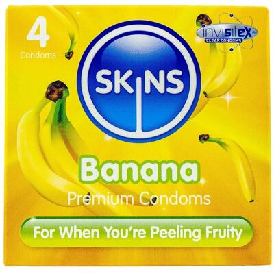Skins Préservatifs Banane 4 Pack - Préservatif Skins Préservatifs Banane 4 Pack - Préservatif