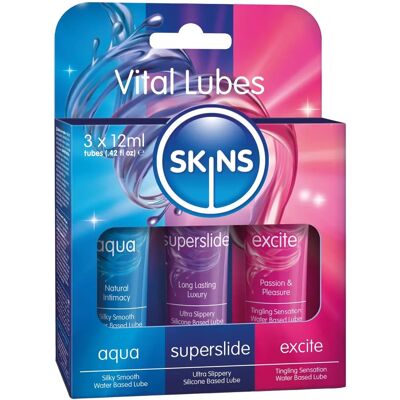 Pack de lubrifiants Skins Vital - Ensemble de 3 x 12ml Pack de lubrifiants Skins Vital - Ensemble de 3 x 12ml