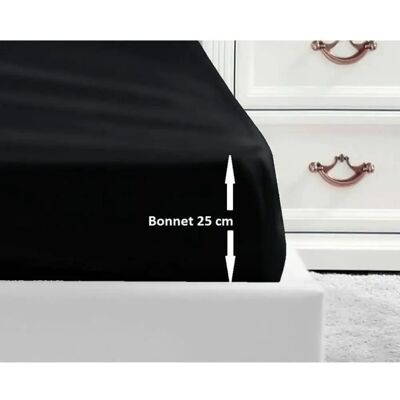 Linge housse ajustée Lovely Home Noir pour lit simple - Drap housse - Publicité Linge housse ajustée Lovely Home Noir pour lit simple - Drap housse - Publicité
