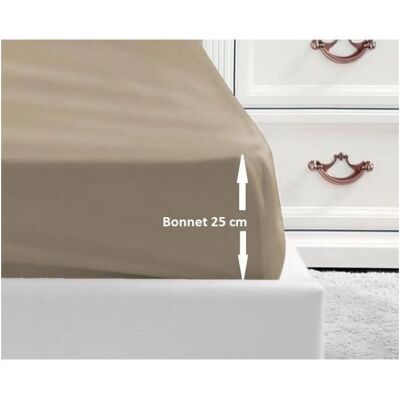 Drap-housse beige pour lit double - Lovely Home - Publicité Drap-housse beige pour lit double - Lovely Home - Publicité