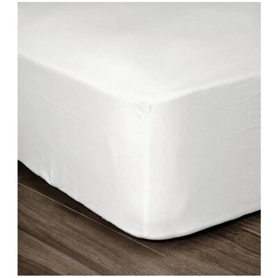 Drap-housse Blanc Lovely Home 160 x 200 cm - Lit double - Publicité Drap-housse Blanc Lovely Home 160 x 200 cm - Lit double - Publicité