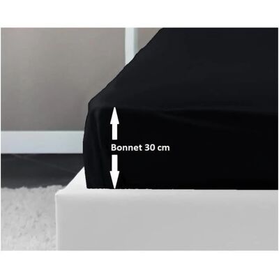 Drap housse noir Lovely Home pour lit simple - Linge de lit - Publicité Drap housse noir Lovely Home pour lit simple - Linge de lit - Publicité