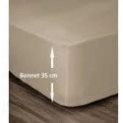 Drap housse beige Lovely Home - 180x200cm - Lit double - Publicité Drap housse beige Lovely Home - 180x200cm - Lit double - Publicité