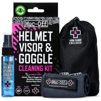 Kit de nettoyage casque, visière et lunettes - V2 - Publicité Kit de nettoyage casque, visière et lunettes - V2 - Publicité