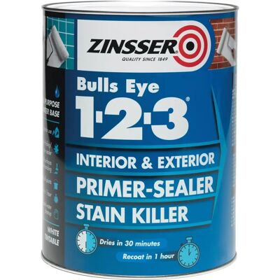 Zinsser White Primer & Sealer - Interior & Exterior, 5L Zinsser White Primer & Sealer - Interior & Exterior, 5L