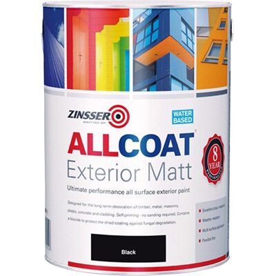 Zinsser Allcoat Exterior 15 Year WB Matt Black - Paint Zinsser Allcoat Exterior 15 Year WB Matt Black - Paint
