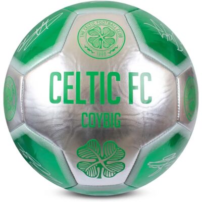 Celtic FC Celtic COYBIG Metallic Green Silver Signature Ball - Football Celtic FC Celtic COYBIG Metallic Green Silver Signature Ball - Football