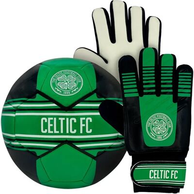 Celtic FC Junior Size 4 Football & Goalkeeper Gloves Set - Boys 5-10yrs Celtic FC Junior Size 4 Football & Goalkeeper Gloves Set - Boys 5-10yrs