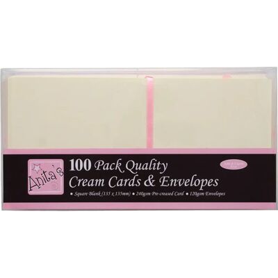 Anita's 100 Pack Cream Square Blank Cards Anita's 100 Pack Cream Square Blank Cards