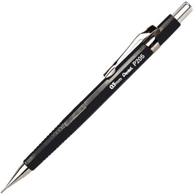 Lápis para lapiseira mecânica Pentel P200 - 0,5 mm, Preto Lápis para lapiseira mecânica Pentel P200 - 0,5 mm, Preto