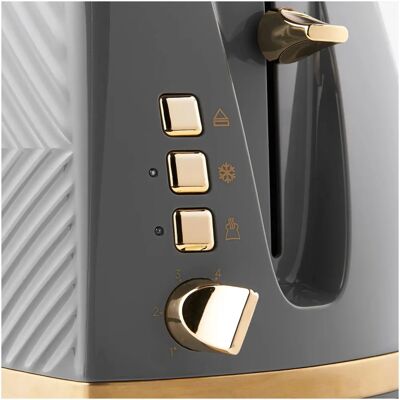 Russell Hobbs 26392 Toaster - 2 Slice, 3D Design, Frozen, Cancel, Reheat, Grey Russell Hobbs 26392 Toaster - 2 Slice, 3D Design, Frozen, Cancel, Reheat, Grey
