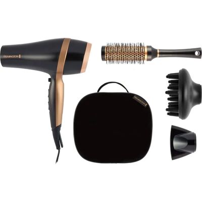 Remington D6960GP Salon Smooth Hairdryer Gift Set - Black & Gold Remington D6960GP Salon Smooth Hairdryer Gift Set - Black & Gold