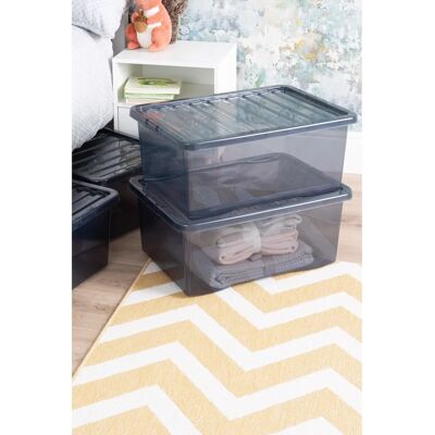 Wham Crystal 45L Grey Box - Storage Box Set of 5 Wham Crystal 45L Grey Box - Storage Box Set of 5