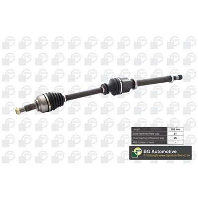 BGA DS7354R - Rechter vooras aandrijfas voor Renault Kangoo II BGA DS7354R - Rechter vooras aandrijfas voor Renault Kangoo II
