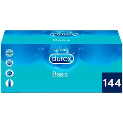 Preservativos de látex natural Durex - 144 unidades - Seguros y cómodos Preservativos de látex natural Durex - 144 unidades - Seguros y cómodos