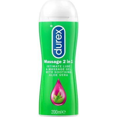 Durex Aloe 2in1 Hieronta ja Sikosointigeeli - 200ml Durex Aloe 2in1 Hieronta ja Sikosointigeeli - 200ml
