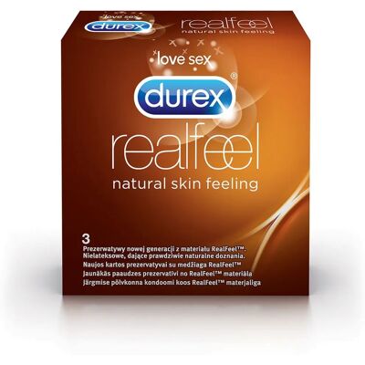 Durex Real Feel - Hypoallergene Latexfreie Kondome - 3 Stück Durex Real Feel - Hypoallergene Latexfreie Kondome - 3 Stück