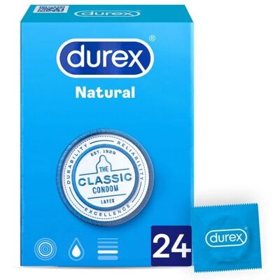 Preservativos Durex Natural Plus de Látex - Proteção Confiável Preservativos Durex Natural Plus de Látex - Proteção Confiável