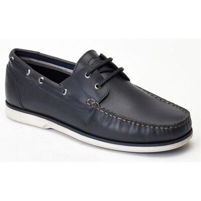 Base London Stern Leather Boat Shoes - Navy - Men UK 7 Base London Stern Leather Boat Shoes - Navy - Men UK 7