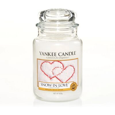Yankee Candle Weiße Wachs Kerze - Klassischer Einmachglas - 1249712E - Snow In Love - Duftkerze Yankee Candle Weiße Wachs Kerze - Klassischer Einmachglas - 1249712E - Snow In Love - Duftkerze