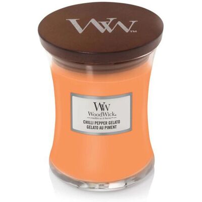 Woodwick Chilli Pepper Gelato Stundenglas-Kerze - Wachs, schwarzer Pfeffer, Orange Woodwick Chilli Pepper Gelato Stundenglas-Kerze - Wachs, schwarzer Pfeffer, Orange