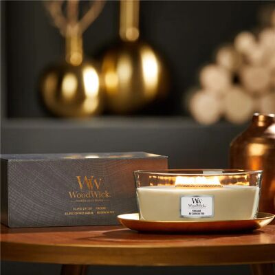 WoodWick Witte Ellips Geurkaars - Kaars van was voor thuis WoodWick Witte Ellips Geurkaars - Kaars van was voor thuis