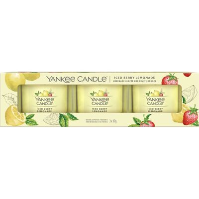Yankee Candle - Iced Berry Lemonade - Jaune - Bougie en cire - Publicité Yankee Candle - Iced Berry Lemonade - Jaune - Bougie en cire - Publicité