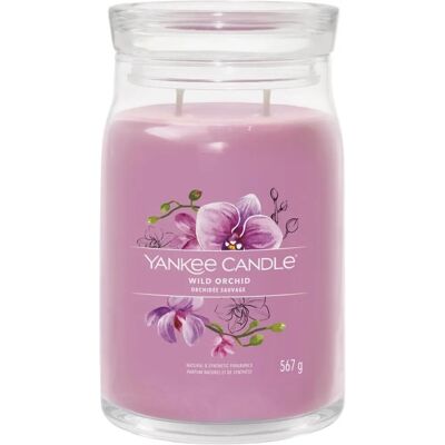 Yankee Candle Grand Pot en Verre Orchidée Sauvage - Bougie Parfumée Yankee Candle Grand Pot en Verre Orchidée Sauvage - Bougie Parfumée