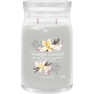 Yankee Candle Große Glasvase Rauch-Vanille & Kaschmir - Kerze Yankee Candle Große Glasvase Rauch-Vanille & Kaschmir - Kerze