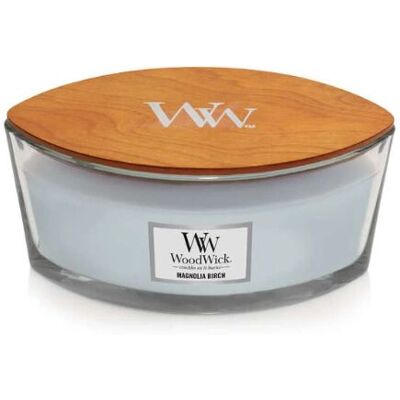 Bougie en Cire Magnolia Birch WoodWick - Bougie - Publicité Bougie en Cire Magnolia Birch WoodWick - Bougie - Publicité