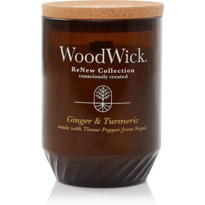 Bougie parfumée WoodWick Gingembre & Curcuma - ReNew Pot Moyenne, 184g Bougie parfumée WoodWick Gingembre & Curcuma - ReNew Pot Moyenne, 184g
