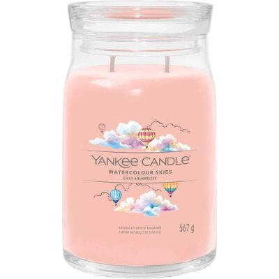Yankee Candle Ciel d'Aquarelle Grande Pot- Bougie Rose - Bougie Yankee Candle Ciel d'Aquarelle Grande Pot- Bougie Rose - Bougie