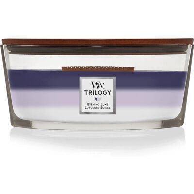 WoodWick Abend Lux Trilogy Duftkerze - Lila, Violett, Weiß - Kerze WoodWick Abend Lux Trilogy Duftkerze - Lila, Violett, Weiß - Kerze