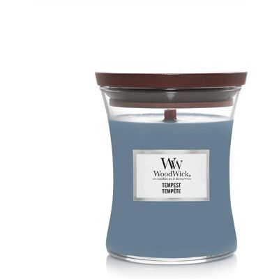Bougie parfumée WoodWick Tempest - Bleu 275g - Design sablier Bougie parfumée WoodWick Tempest - Bleu 275g - Design sablier
