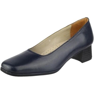 Amblers Walford Leather Court Shoes Navy - Women's Classic Slip On - Court Shoes Amblers Walford Leather Court Shoes Navy - Women's Classic Slip On - Court Shoes